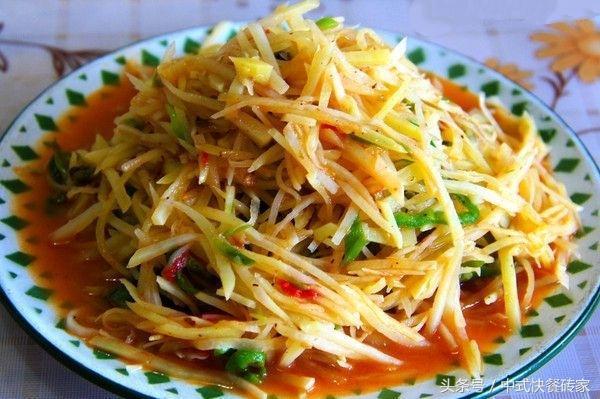 土豆丝的做法。
