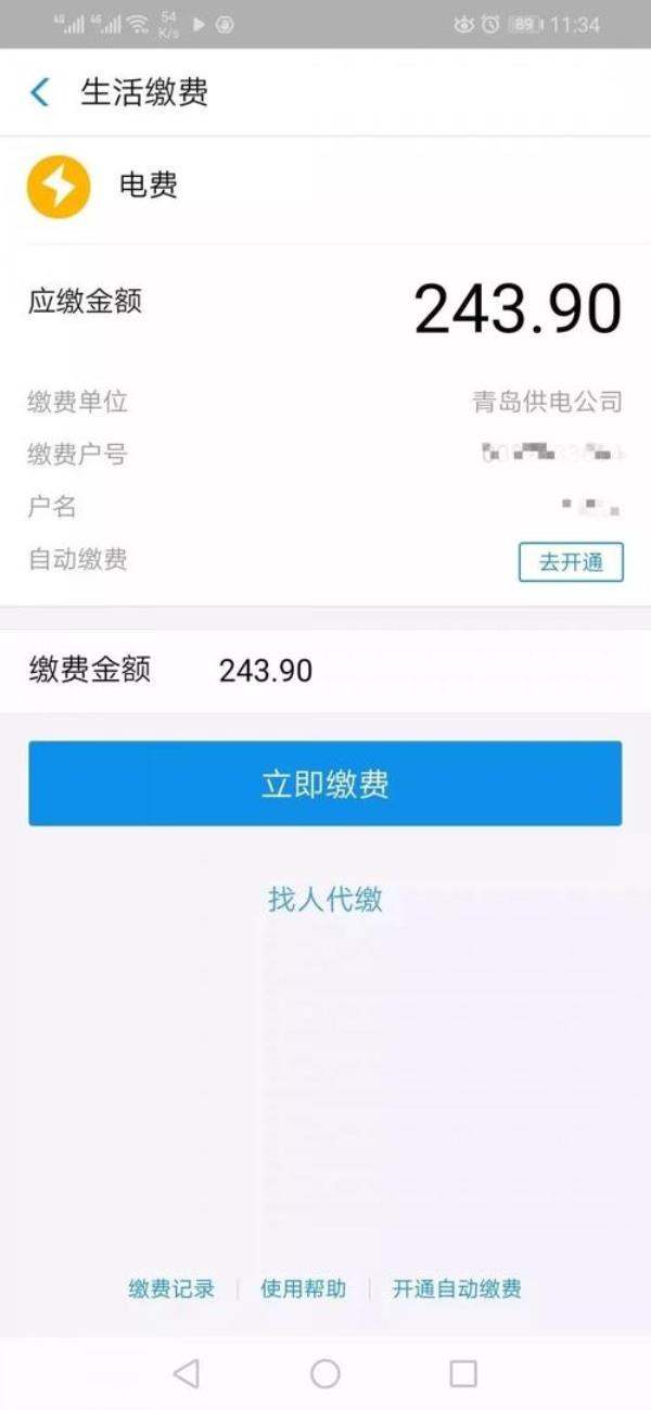 支付宝能查电费明细吗