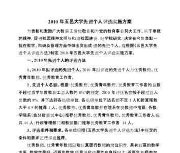 先进个人评选依据