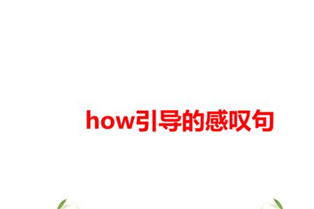 HOW和WHAT引导的感叹句后面分别加什么