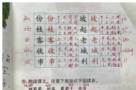 葡萄沟一类生字组词