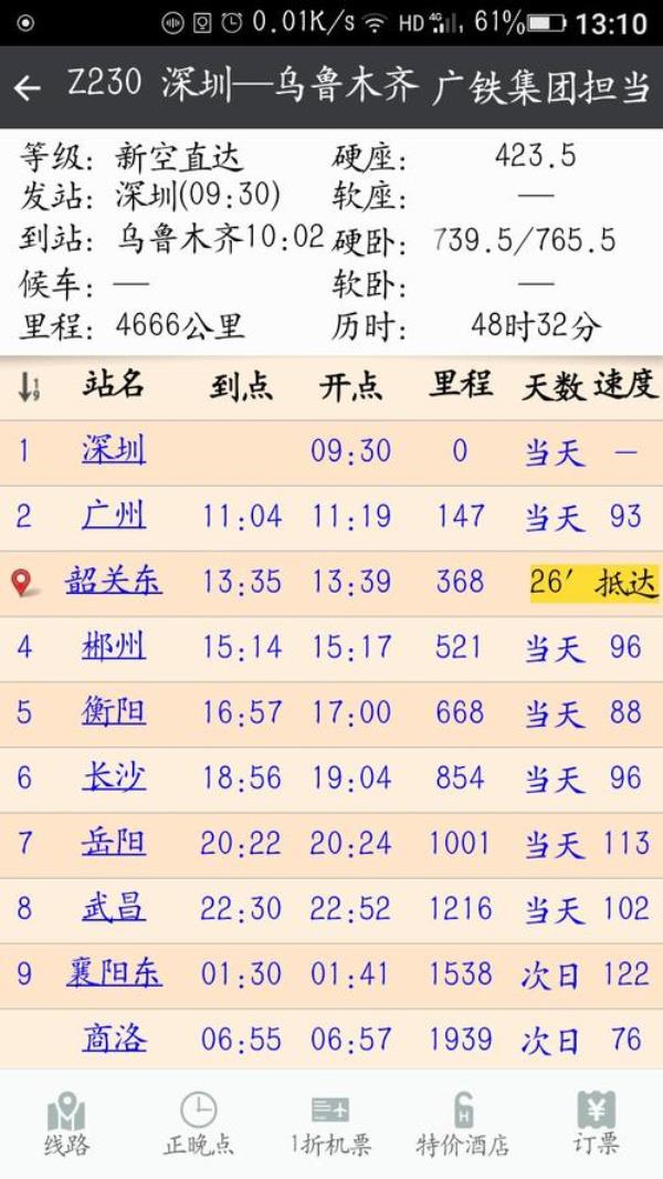 z663次列车途经站点