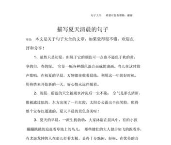 描写语言的长句子