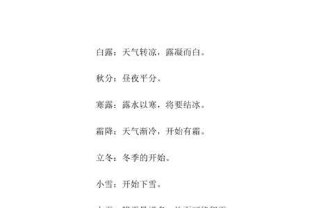 24节气的分别含义