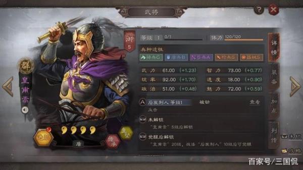 三国武将武力值排名