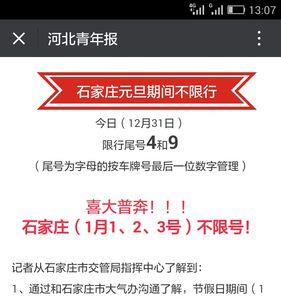 石家庄还限行吗