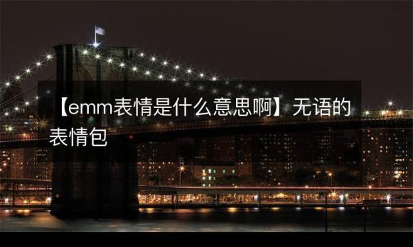 emm是什么意思啊