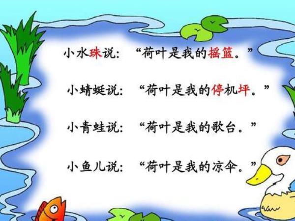 夏天荷叶圆圆仿写句子一年级