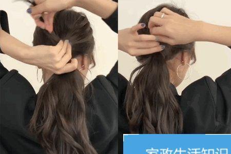 初中女生低马尾扎法