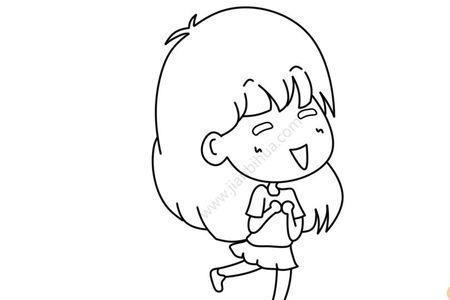 萌物简笔画可爱小女孩