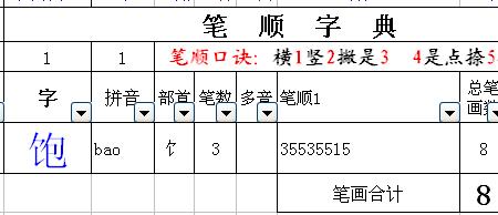 缮的音序