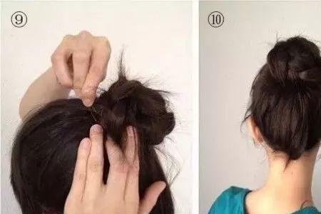 丸子头扎久了散落下来变弯