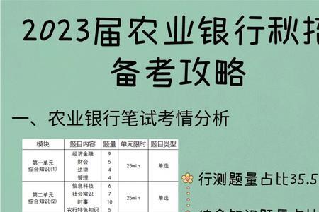 广西农行2023秋招笔试时间