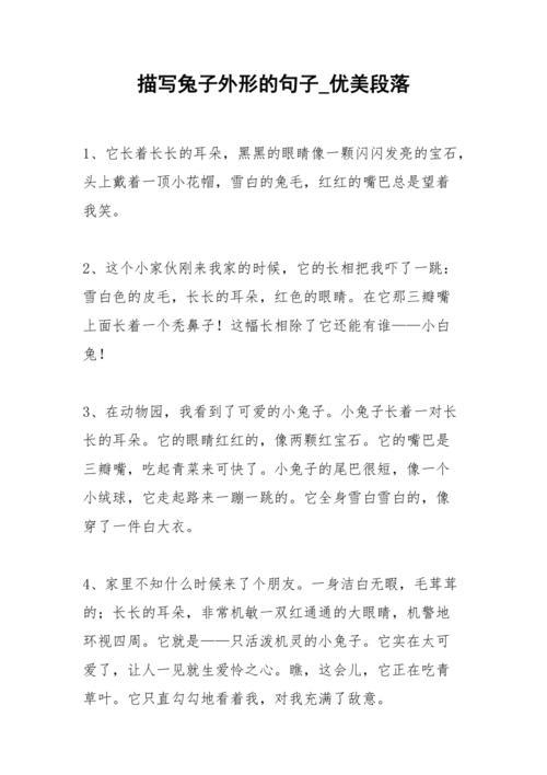 关于兔子的好句
