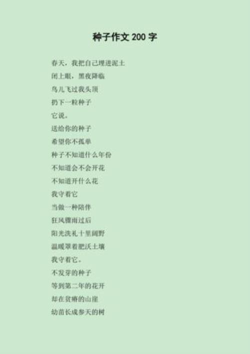 关于种子的小标题