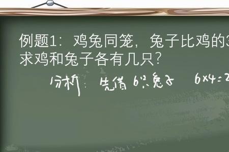 鸡兔同笼兔比鸡的3倍多6只