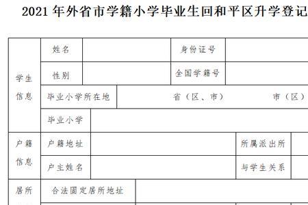 孩子小学入学所需提交的资料