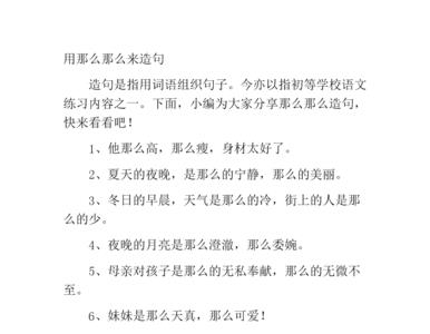 那么多么造句一年级