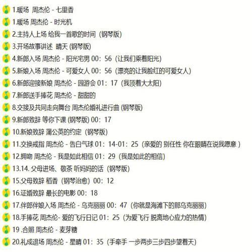 婚礼歌单推荐