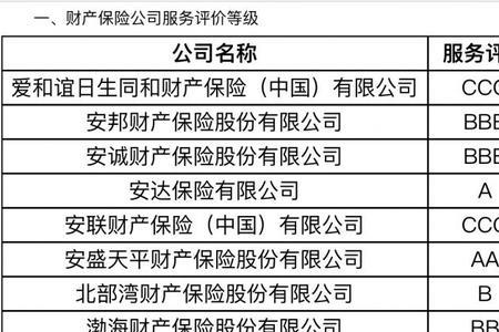 保险公司评级划分标准