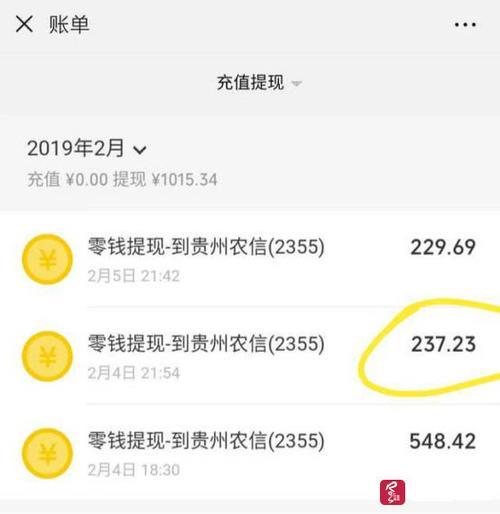 卡明细显示快捷提现什么意思