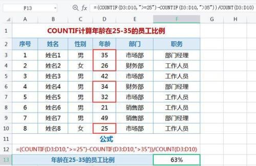 countif怎么统计大于50小于100