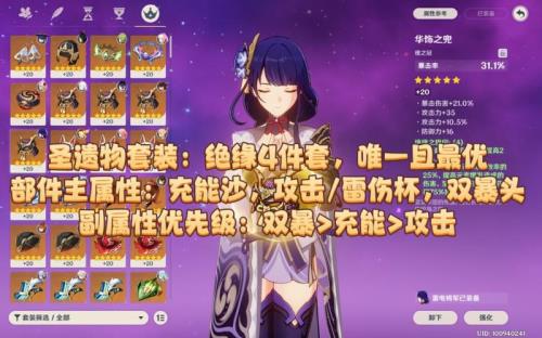 雷神和璞鸢带什么圣遗物