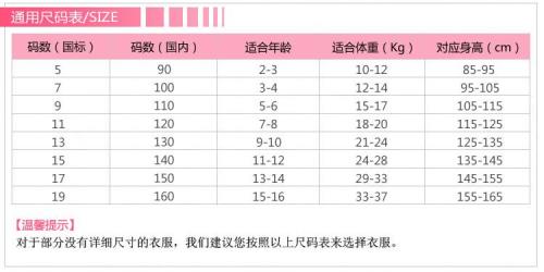 女性臂围对照表