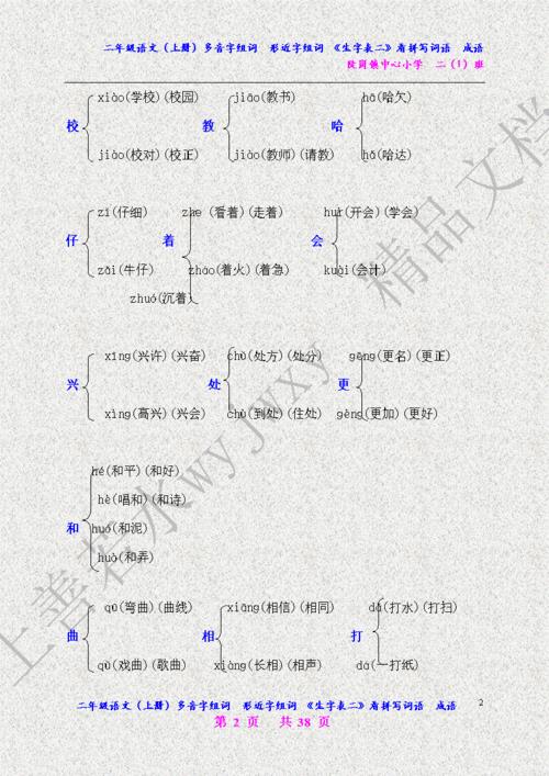 应多音字组词并注音