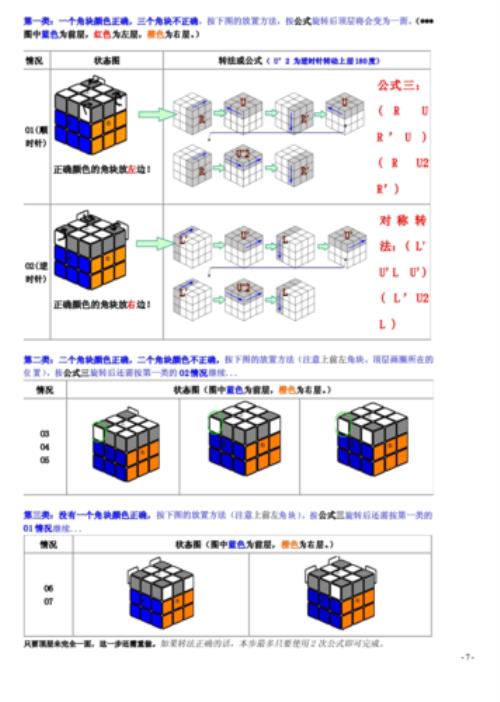 魔方最后一层公式口诀