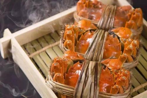 海蟹长脐和圆脐的蒸法