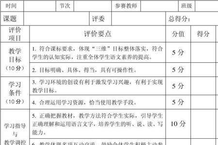 语文竞赛得分方法