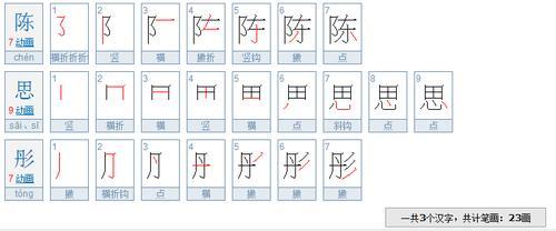 陈字一共几画