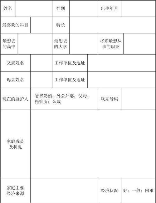 家庭基本情况怎么填