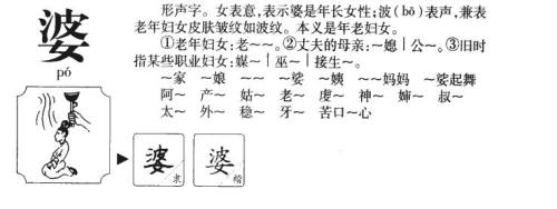 婆字换掉偏旁部首是什么