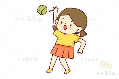 夹沙包简笔画