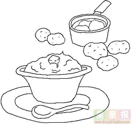 餐桌饭菜简笔画