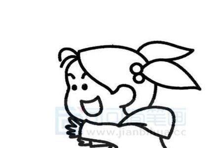 跑步简笔画女孩背影