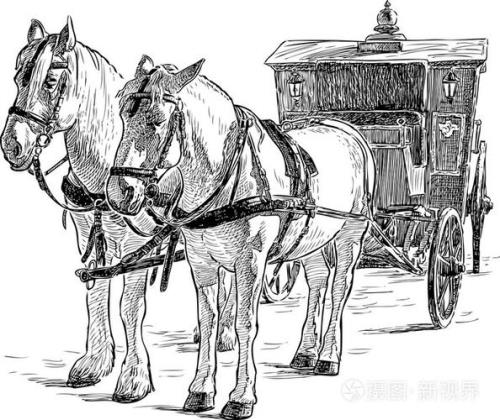 三年级画马车
