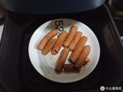 空气炸锅炸火腿多长时粗的