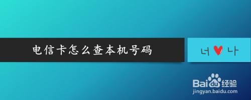 如何查电信本机号码