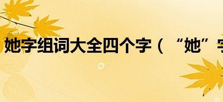 她字的组词有什么