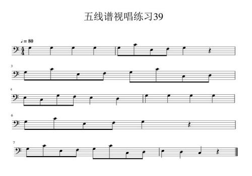 1=f五线谱怎么写