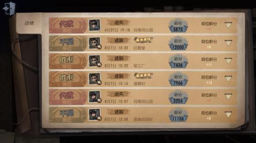第五人格胜率怎么算的