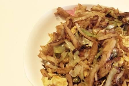 小白菜炒饼家常做法