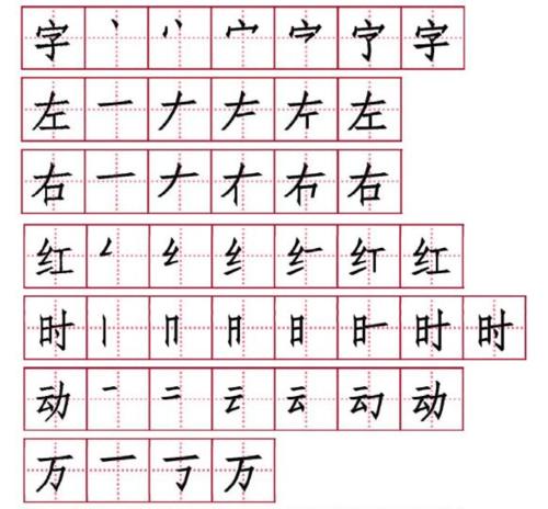 反犬旁田字格笔顺