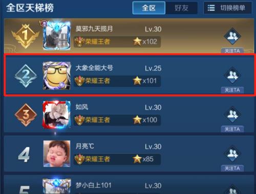 王者荣耀王者段位多少人