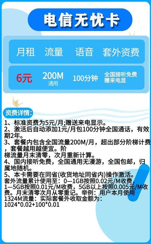 电信家庭卡0元办理有没有月租