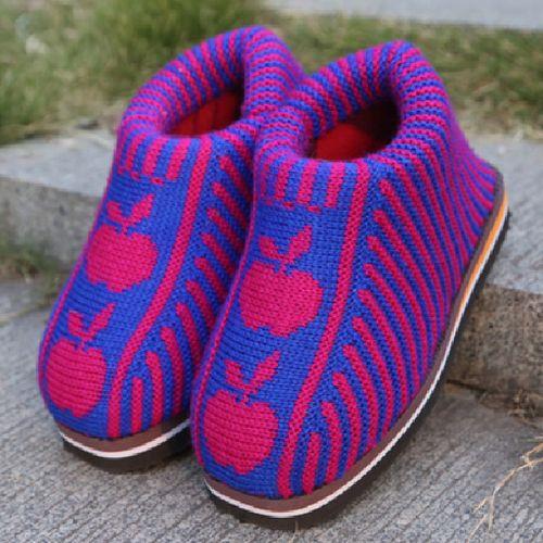 带后跟的毛线拖鞋怎么织