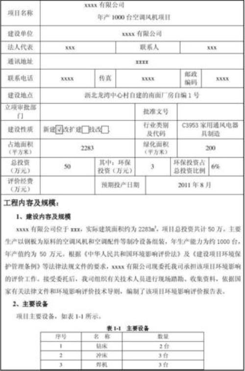 不需要环评的小型加工厂项目